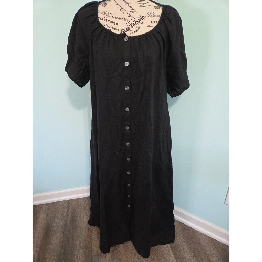 J crew black linen dress medium classic carrer